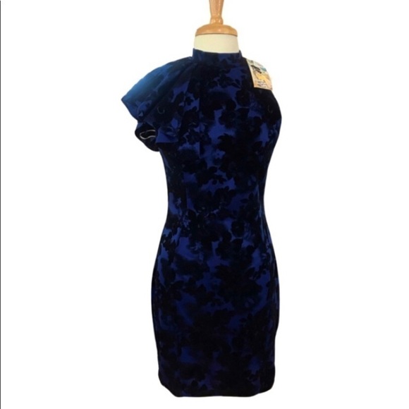 Varga Dresses & Skirts - VARGA pinup dress black Royal Ruffle neck sleeveless Sz L retro straight midi